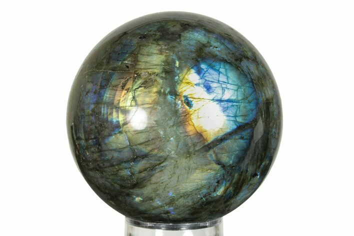 Flashy, Polished Labradorite Sphere - Great Color Play #227312